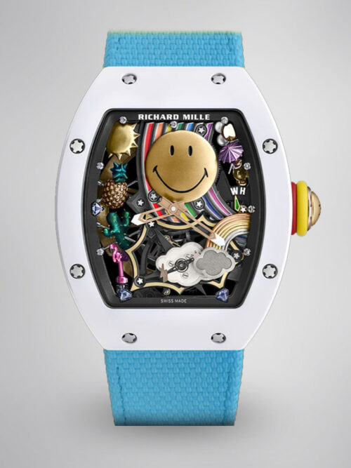 0d6807022e903183ac086a4682901936.jpg Replica Richard Mille RM 88 Smiley Automatic Winding Tourbillon with Blue Strap