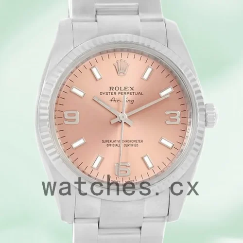 114234PSO-1.webp Rolex Air-king 114234PSO 36mm Men’s Silver-tone Pink Dial