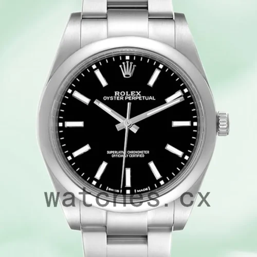114300BKSO-1.webp Rolex Oyster Perpetual m114300-0002 Unisex 41mm Automatic Black Dial