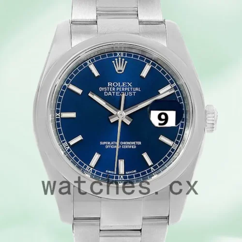 116200BLSO-1.webp Rolex Datejust 36mm Men’s 116200BLSO Oyster Bracelet Silver-tone