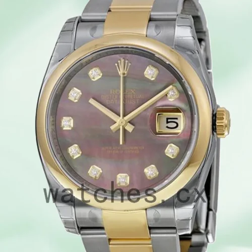 116203BKMDO-1.webp Rolex Datejust 36mm Men’s 116203BKMDO Black Mother of Pearl Dial Silver-tone