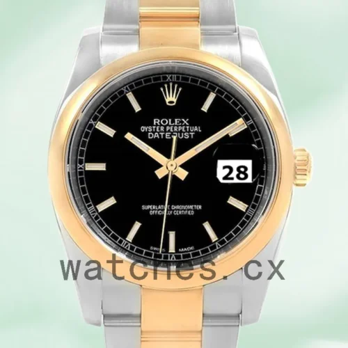 116203BKSO-1.webp Rolex Datejust Men’s 116203BKSO 36mm Black Dial Silver-tone