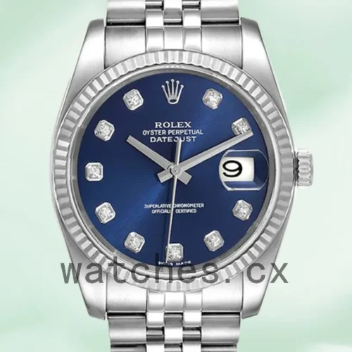 116234BLDJ-1.webp Rolex Datejust Men’s 116234BLDJ 36mm Blue Dial Silver-tone