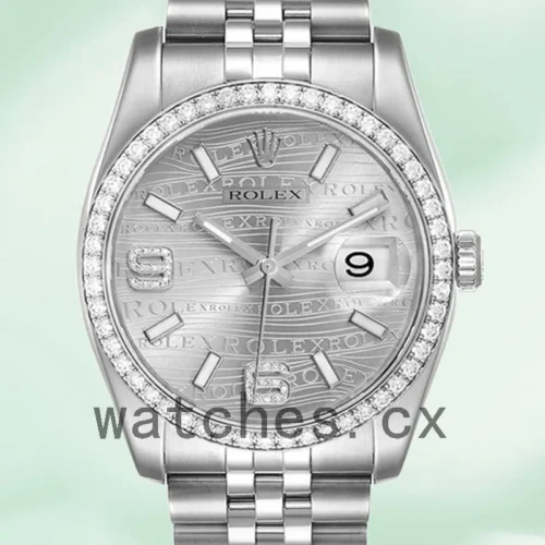 116244SWDAJ-1.webp Rolex Datejust Men’s 36mm 116244SWDAJ Silver Wave Dial Silver-tone