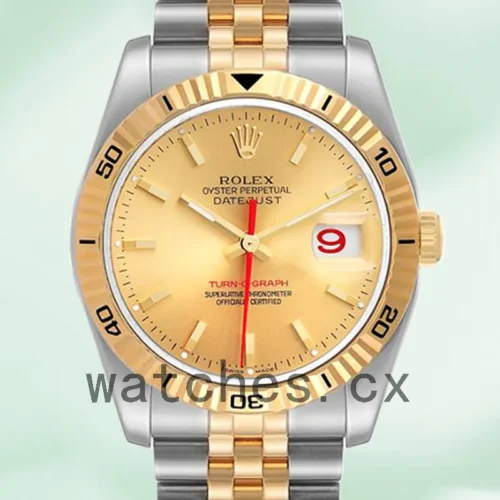 116263CSJ-1.webp Rolex Datejust Turn-o-graph 36mm 116263 Men’s Silver-tone Champagne Dial