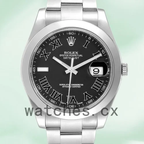 116300BKRO-1.webp Rolex Datejust 41mm Men’s 116300BKRO Automatic Silver-tone
