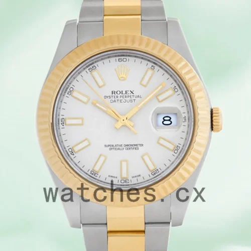 116333WSO-1.webp Rolex Datejust 116333-72213 41mm Men’s White Dial Silver-tone