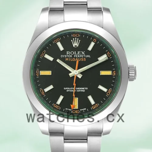 116400V-1.webp Rolex Milgauss 40mm m116400gv-0001 Men’s Silver-tone Oyster Bracelet