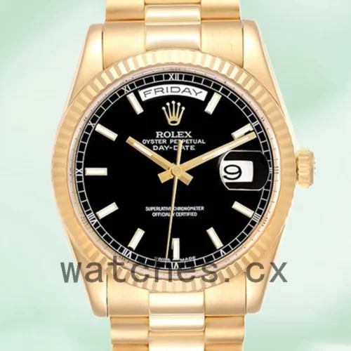 118238BKSP-1.webp Rolex Day-Date 118238BKSP 36mm Men’s Black Dial Jubilee Bracelet