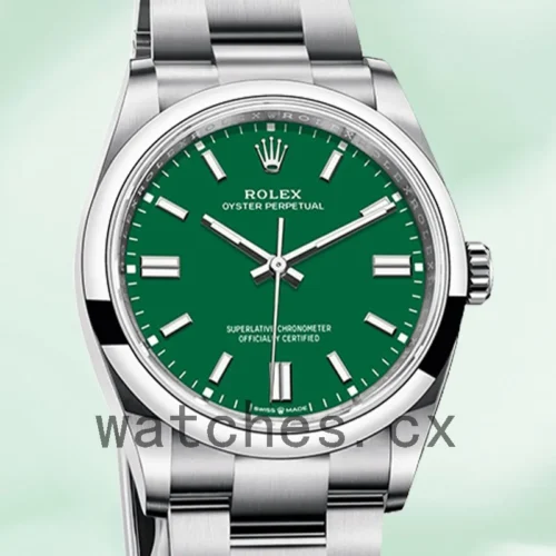 124300GNSO-1.webp Rolex Oyster Perpetual m124300-0005 Unisex 41mm Green Dial Oyster Bracelet