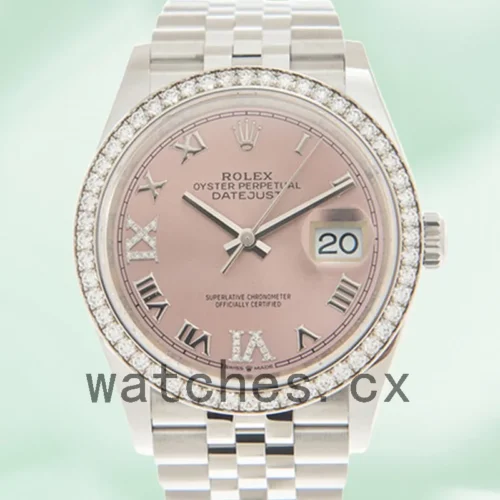 126234PRDJ-1-1.webp Rolex Datejust Ladies 36mm m126284rbr-0023 Pink Dial Silver-tone