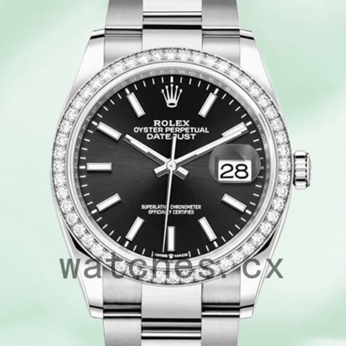 126284BKSO-1.webp Rolex Datejust 36mm m126284rbr-0008 Ladies Black Dial Oyster Bracelet