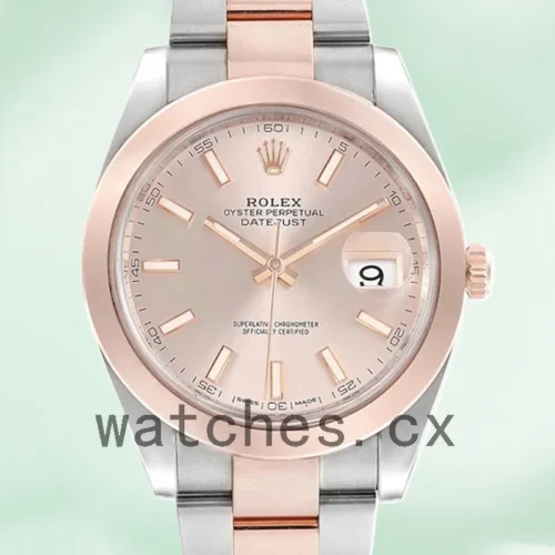 126301PSO-1.webp Rolex Datejust Men’s 41mm m126301-0009 Oyster Bracelet/Jubilee Bracelet Pink Dial
