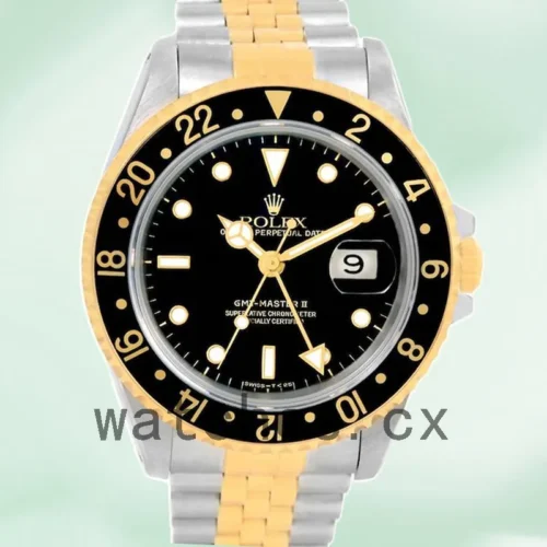 16713BKSJ-1.webp Rolex Gmt Master 40mm Men’s 16713BKSJ Black Dial Jubilee Bracelet