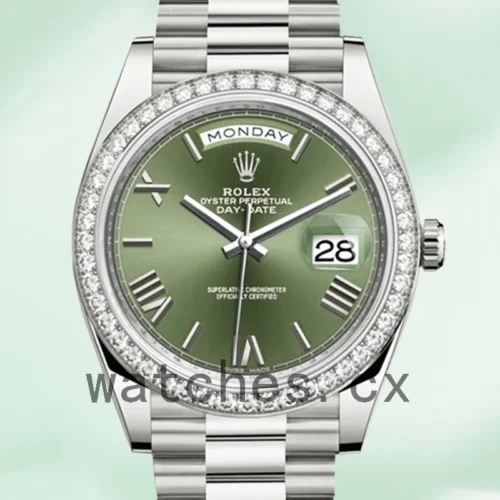 228349GNRP-1.webp Rolex Day-Date 40mm 228349GNRP Men’s Green Dial Silver-tone