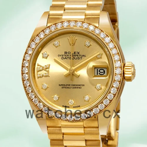 279138CRDP-1.webp Rolex Datejust m279138rbr-0006 28mm Ladies Champagne Diamond Dial