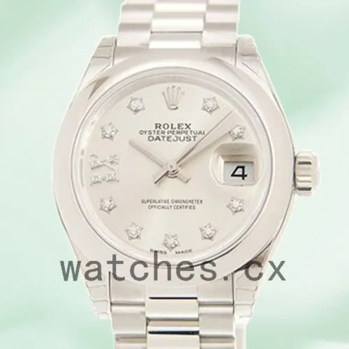 279166SRDP-1.webp Rolex Datejust Ladies 28mm m279166-0001 President Bracelet Silver Diamond Dial