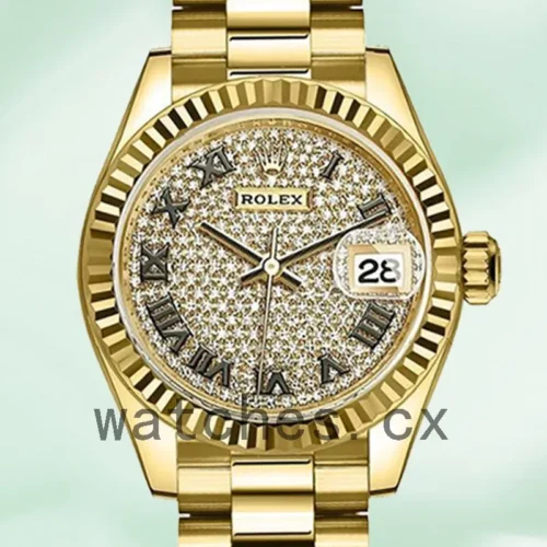 279178PAVE-1.webp Rolex Datejust m279178-0031 28mm Ladies Diamond Paved Dial