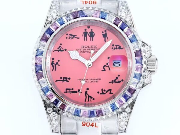 27e935264c88f53652606311274d2b54_720.jpg Luxury Swiss AAAAA Clone Rolex Datejust Replica Watch – Pink Dial with Humorous Erotic Markers & Jeweled Bezel