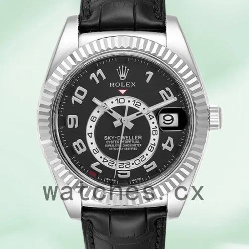 326139BKAL-1.webp Rolex Sky-dweller Men’s 326139BKAL 42mm Leather Strap Black Dial