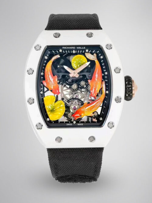 3c2b8dfb239a080c49ae07150f272b6e.jpg Richard Mille Replica RM S10 Koi Tourbillon Watch with White Ceramic Case