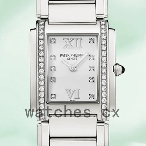4910-10A-011-1.webp Patek Philippe Twenty-4 27mm 4910/10A-011 Ladies Silver-tone White Dial
