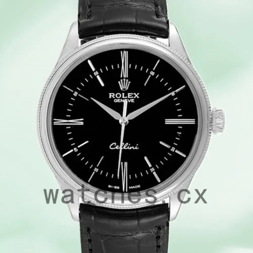 50509BKSL-1.webp Rolex Cellini Men’s 39mm m50509-0006 Leather Strap