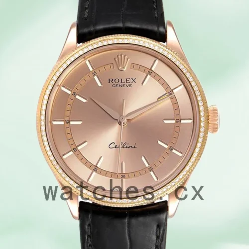 50705RSL-1.webp Rolex Cellini m50705rbr-0010 Men’s 39mm Leather Strap Rose Gold-tone