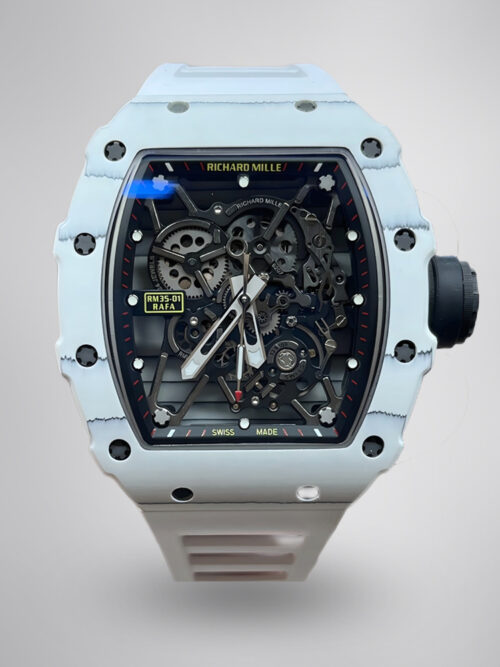 7f8c1176742c246210f016825dc549fe.jpg Best Replica RICHARD MILLE RM35-01 White Carbon Skeleton Dial Watch – Super Clone Quality
