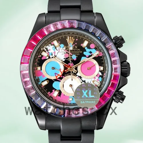 DIW-WTBLPK-1.webp Rolex Daytona 40mm DIW Men’s Colorful Dial Black-tone