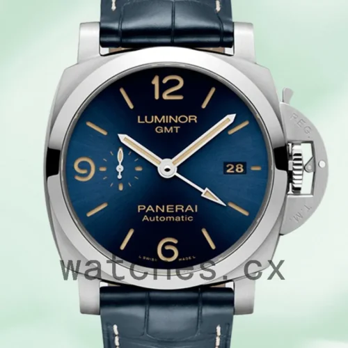 P-K-PAM01033-1.webp Panerai Luminor GMT 44mm PAM01033 Men’s Blue Dial Leather Strap