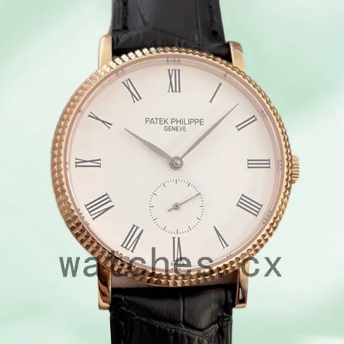 PP-K-3919J-1.webp Patek Philippe Calatrava 40mm Men’s 3919J Leather Strap White Dial
