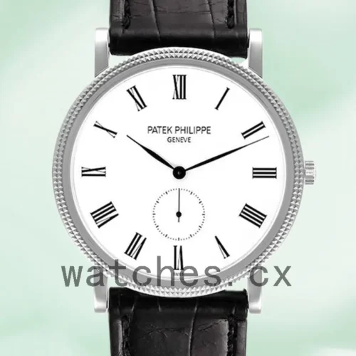 PP-K-5119G-1.webp Patek Philippe Calatrava Men’s 5119G 40mm White Dial Leather Strap