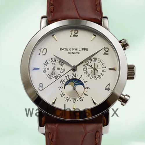 PP-K-GrandWSL021-1.webp Patek Philippe Grand Complications GrandWSL021 Men’s 40mm Leather Strap Silver-tone