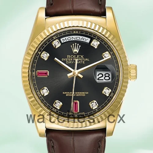 R-J-118138BKDL-1.webp Rolex Day-Date Men’s 118138 36mm Black Dial Automatic
