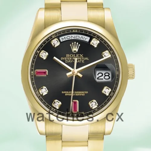 R-J-118208BKDO-1.webp Rolex Day-Date 36mm 118208 Men’s Black Dial President Bracelet/Oyster Bracelet