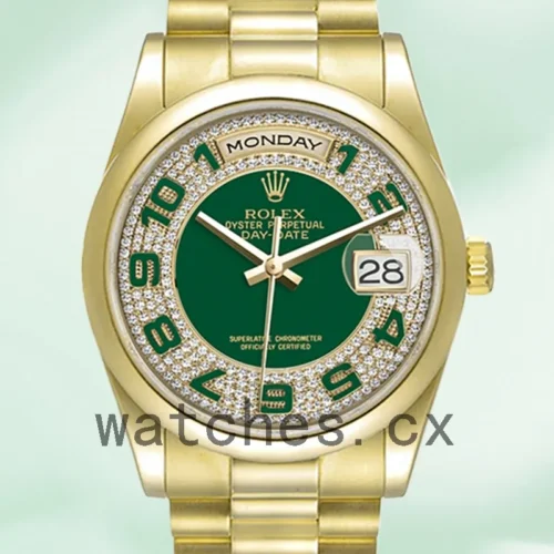 R-J-118208GNAP-1.webp Rolex Day-Date Men’s 36mm 118208 Green Dial Automatic