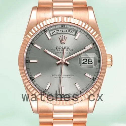R-J-118235GYSP-1.webp Rolex Day-Date 36mm 118235 Men’s President Bracelet Rose Gold-tone