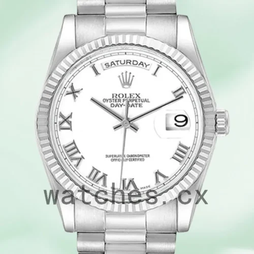 R-J-118239WRP-1.webp Rolex Day-Date Men’s 118239-83209 36mm Silver-tone White Dial