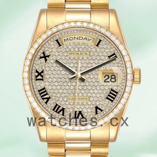 R-J-118348DPRP-1.webp Rolex Day-Date Men’s m118348-0226 36mm Gold-tone Oyster Bracelet/President Bracelet