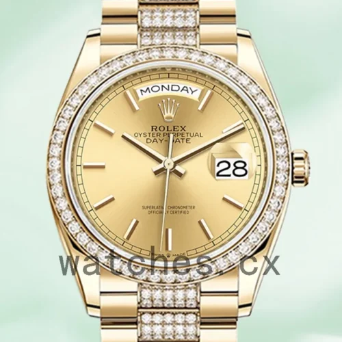 R-J-128348CSDP-1.webp Rolex Day-Date Men’s m128348rbr-0027 36mm President Bracelet Gold-tone