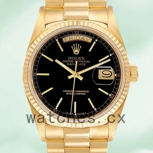 R-J-18038BKSP-1.webp Rolex Day-Date Men’s 36mm 18038 Automatic Black Dial