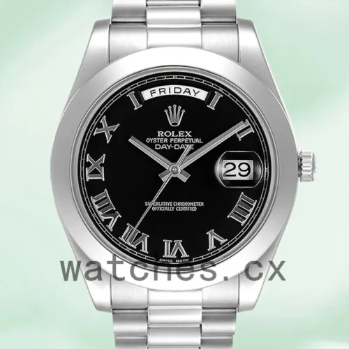R-J-218206BKRP-1.webp Rolex Day-Date 218206 41mm Men’s Black Dial Silver-tone