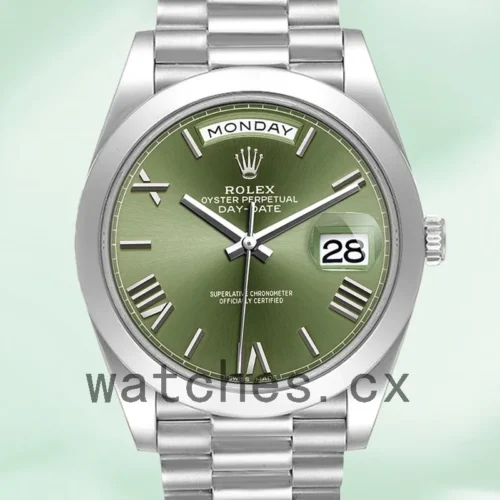 R-J-228206GNRP-1.webp Rolex Day-Date Men’s 40mm m228206-0027 Silver-tone Green Dial