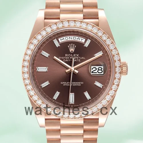 R-J-228345BRDP-1.webp Rolex Day-Date 40mm Men’s m228345rbr-0006 Rose Gold-tone