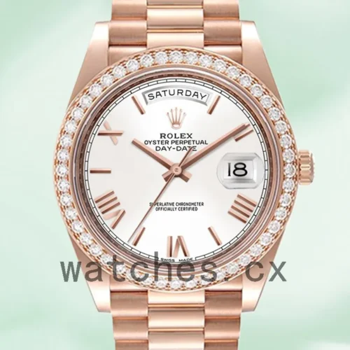 R-J-228345WRP-1.webp Rolex Day-Date 40mm Men’s m228345rbr-0012 White Dial Rose Gold-tone