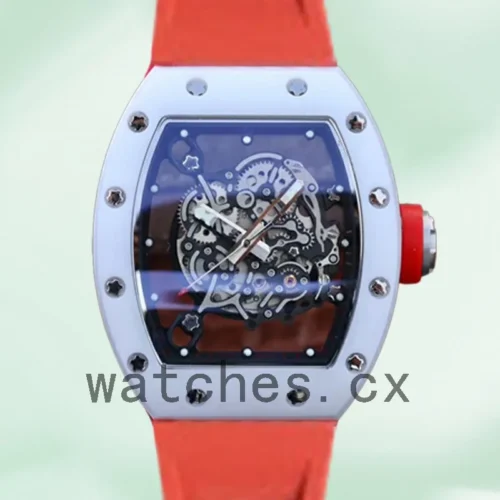 RM-J-055-018-1.webp Richard Mille RM055 Around 50*43mm RM055-018 Men Rubber Band Transparent Dial