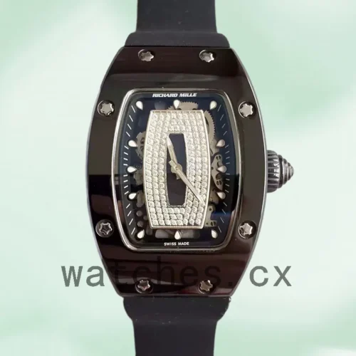 RM-J-07-01-008-1.webp Richard Mille RM07-01 Ladies Around 31*45mm RM07-01-008 Black Black With Diamonds Dial