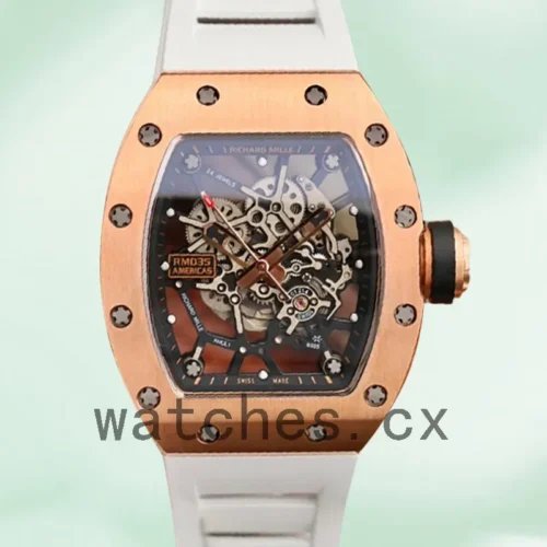RM-J-35-011-1.webp Richard Mille RM035 RM035-011 Men Around 50*45mm Transparent Dial Rubber Band
