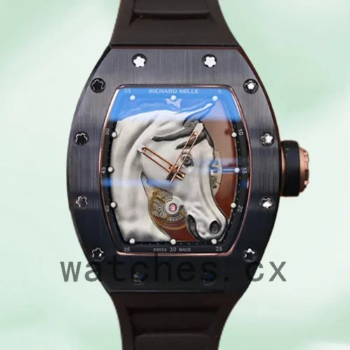 RM-J-52-02-001-1.webp Richard Mille RM52-02 Men Around 50*41mm RM52-02-001 Horse Head Skeleton Dial Rubber Band